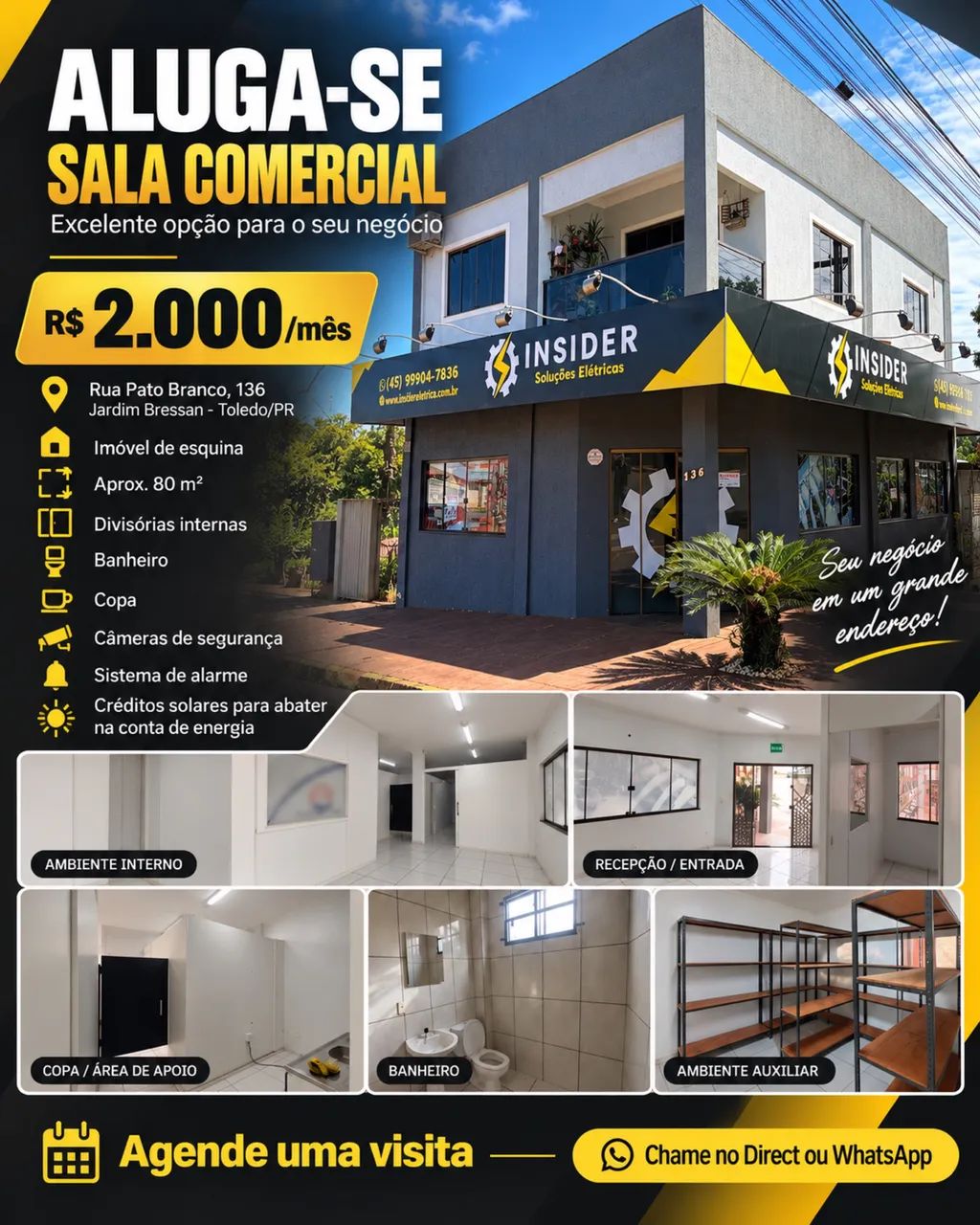 Sala comercial 3 min do centro e 1 quadra da BRF