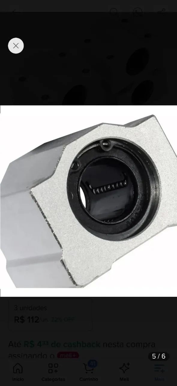 Kit 4 pillow block 20mm com rolamento para eixo linear SC20UU - Foto 3