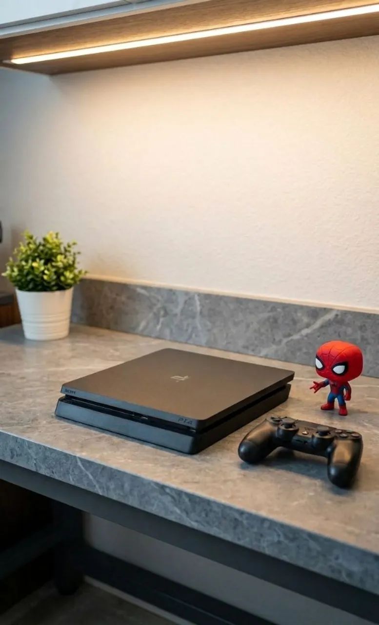 PS4 Slim com 1 controle e 1 jogo