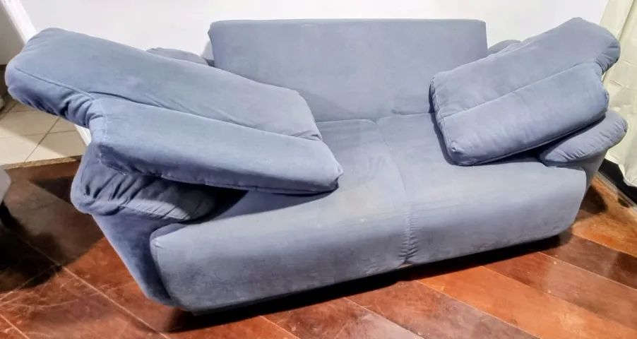 Sofá 2 Lugares Suede Azul ? Espuma Firme  - Foto 2