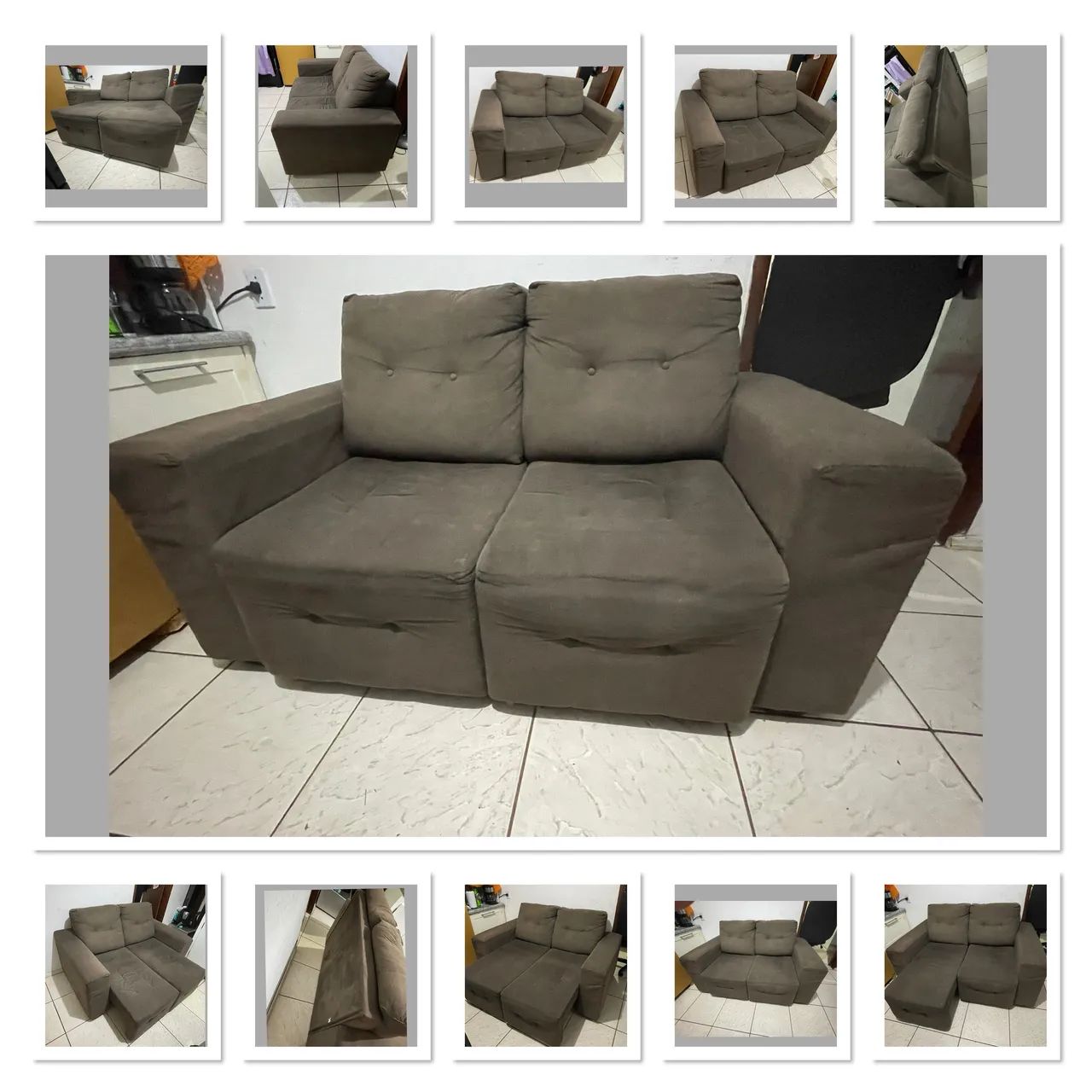 Sofá cama 2 lugares super acolchoado 