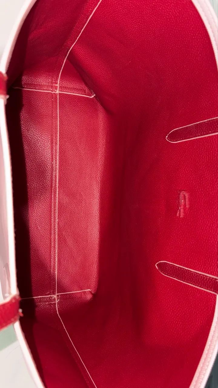Bolsa Lacoste Anna Tote Rosa e Vinho- Excelente Estado - Foto 3