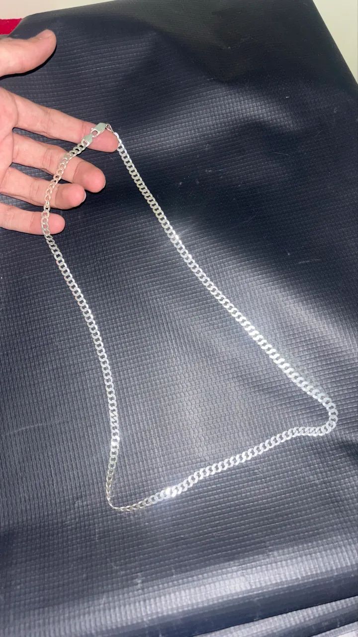 Conjunto prata corrente e pulseira 6mm - Foto 2