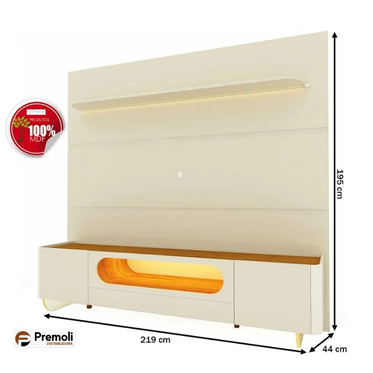 HOME ROYAL PÉS DE VIDRO E LEDS P/ TV ATÉ 85 POLEGADAS  - Foto 2