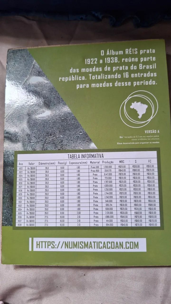 Album com Moedas antigas de prata