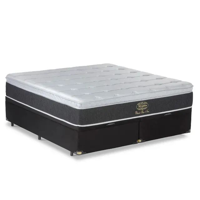 Colchão King Star + Cama Base Baú King Preta