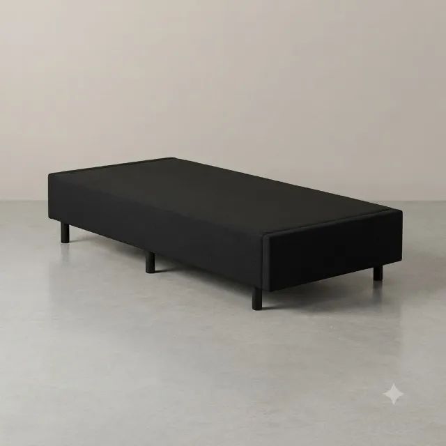 Base Box Solteiro Na Cor Preto Novo! ]