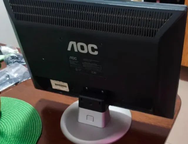 Monitor Aoc 19 Polegadas Lcd 912vwa Widescreen Vga Dvi Preto (Usado)