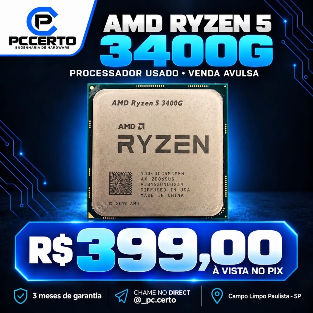 AMD RYZEN 5 3400G