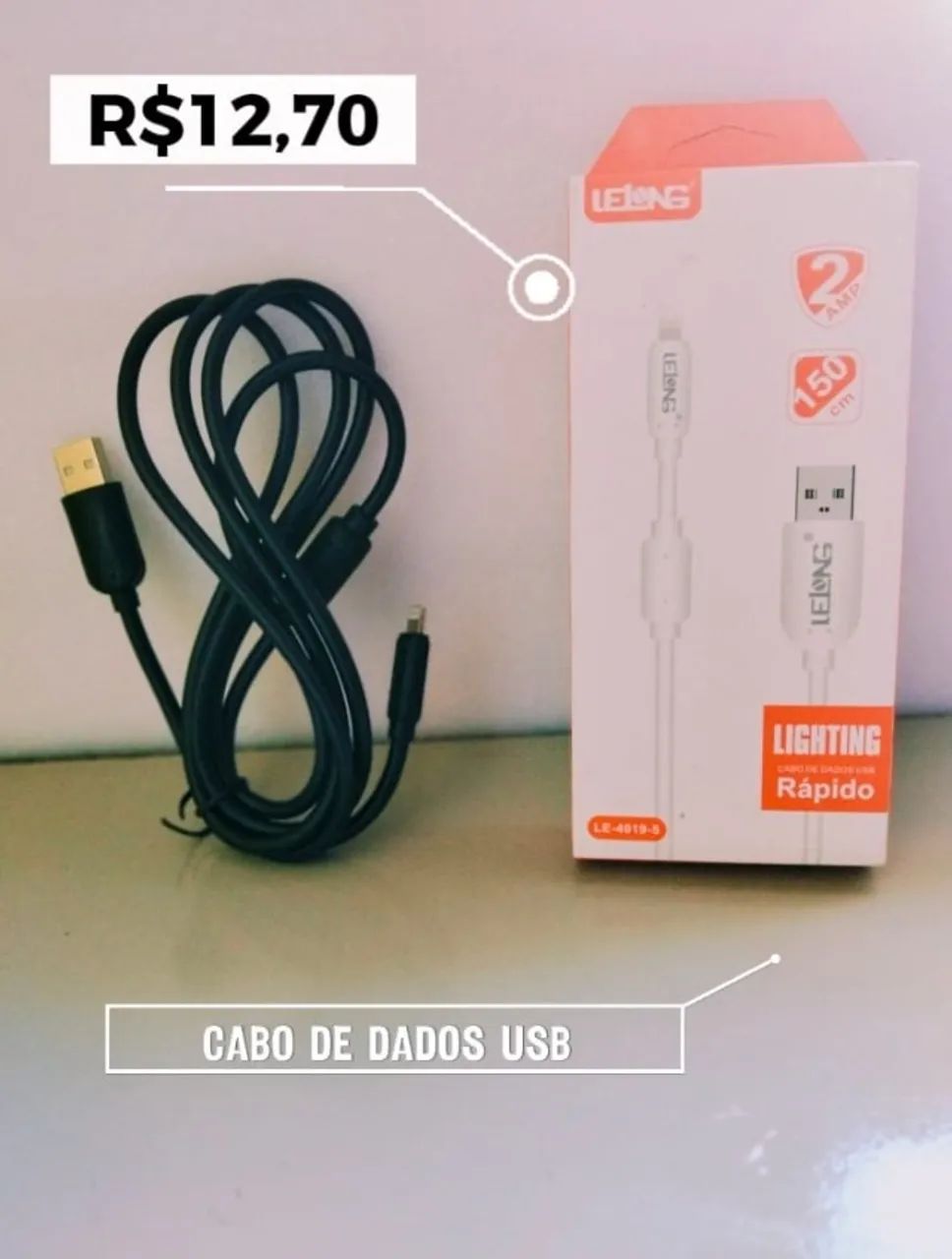 Cabo Longo Para IPHONE Carregamento Rápido