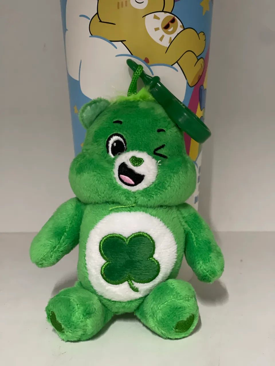 ursinho carinhoso chaveiro pelúcia verde