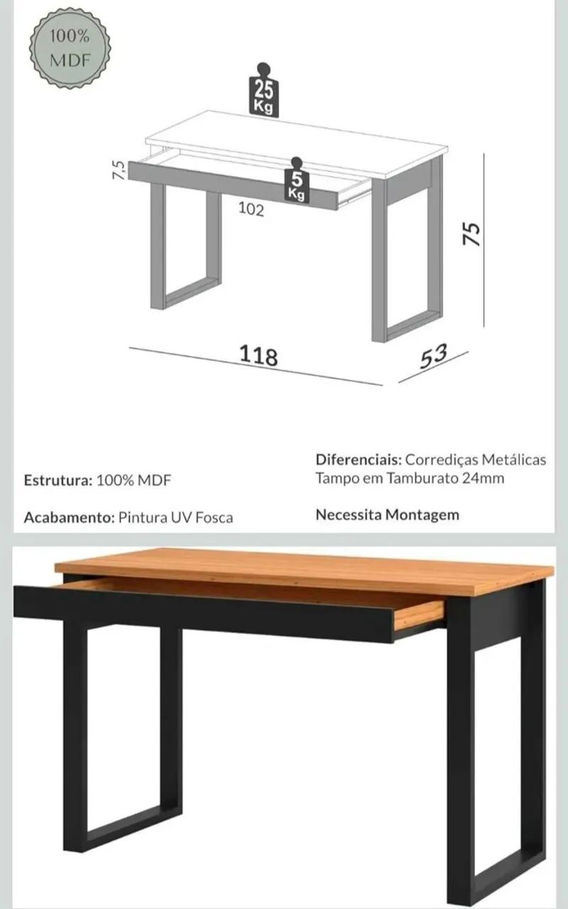 Mesa de escritório e estante - Foto 4