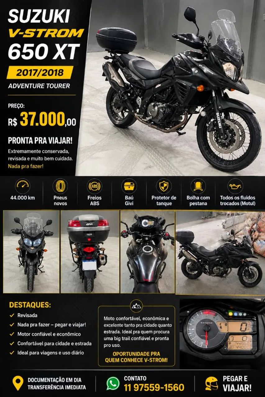 V-stron 650 2017 , pegar e viajar 