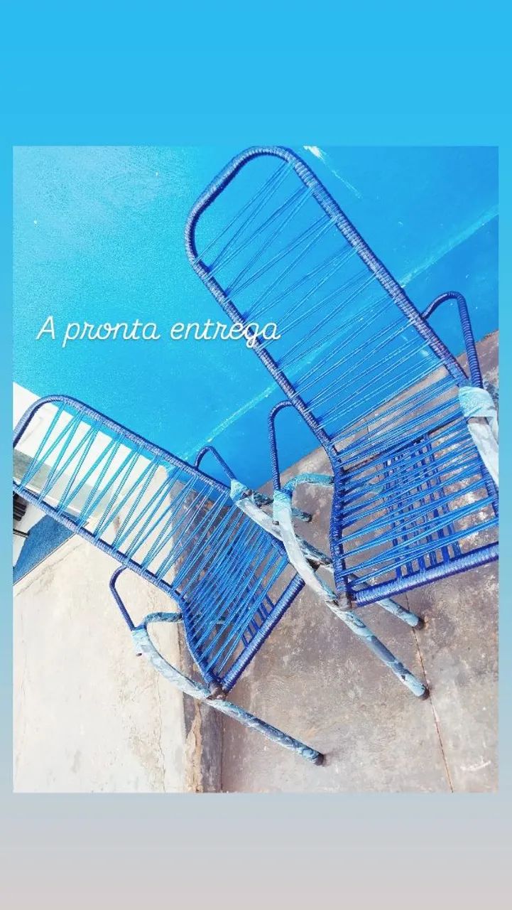 Cadeiras de Fio Novas Azul