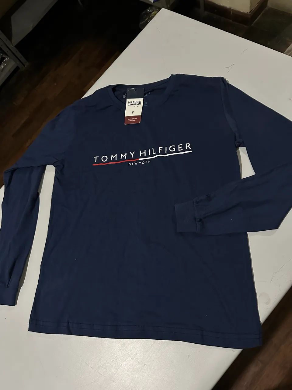 Manga Longa Tommy Hilfiger Azul Marinho - Foto 2