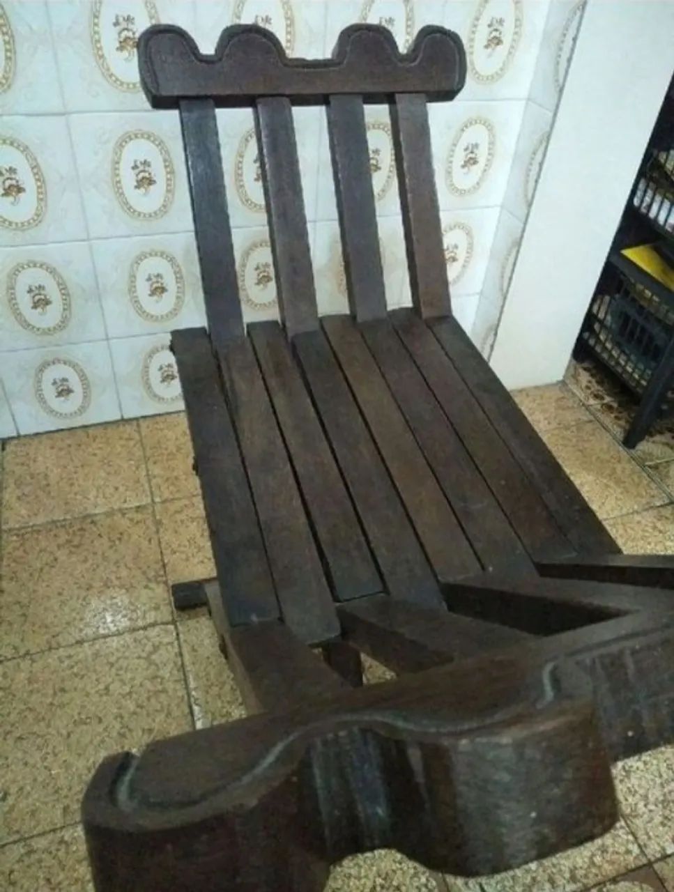 Cadeira banco dobravel de madeira maciça - Foto 2