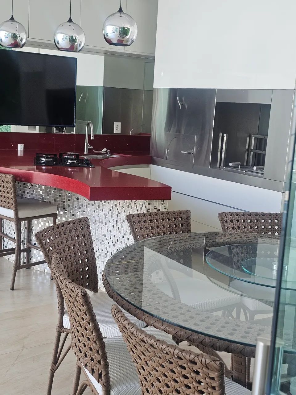 Conjunto de mesa com 8 cadeiras em Junco - Foto 2