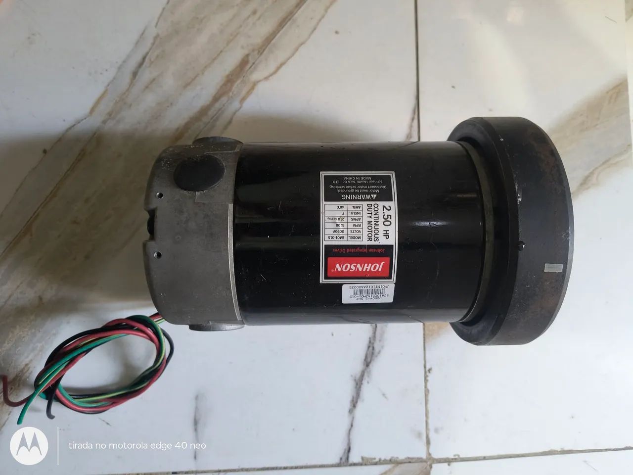 Motor Elétrico Jhonson 2.5 HP 90V 3100 RPM