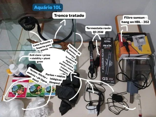 Kit completo aquário 10L