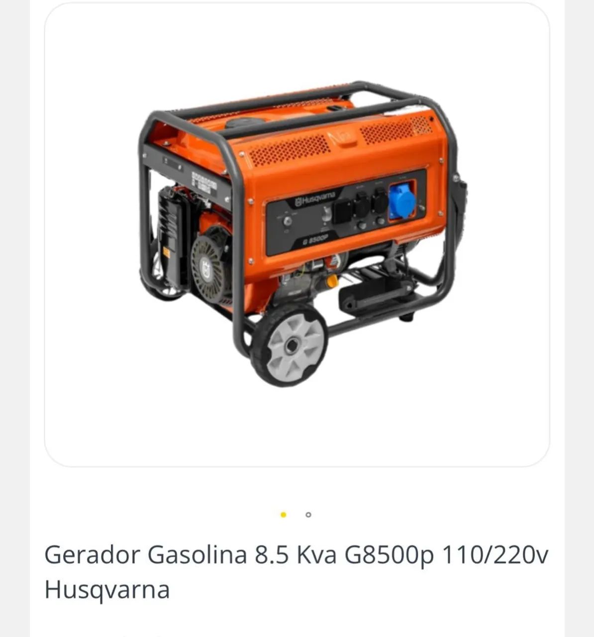 Gerador Gasolina 8.5 Kva G8500p 110/220v Husqvarna