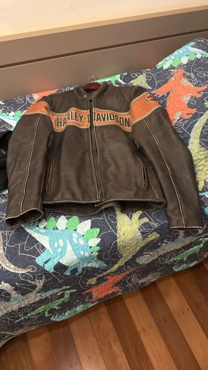 Jaqueta harley original couro envelhecido Marrom 