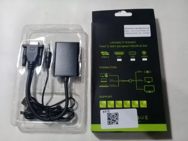 Cabo adaptador VGA para HDMI.