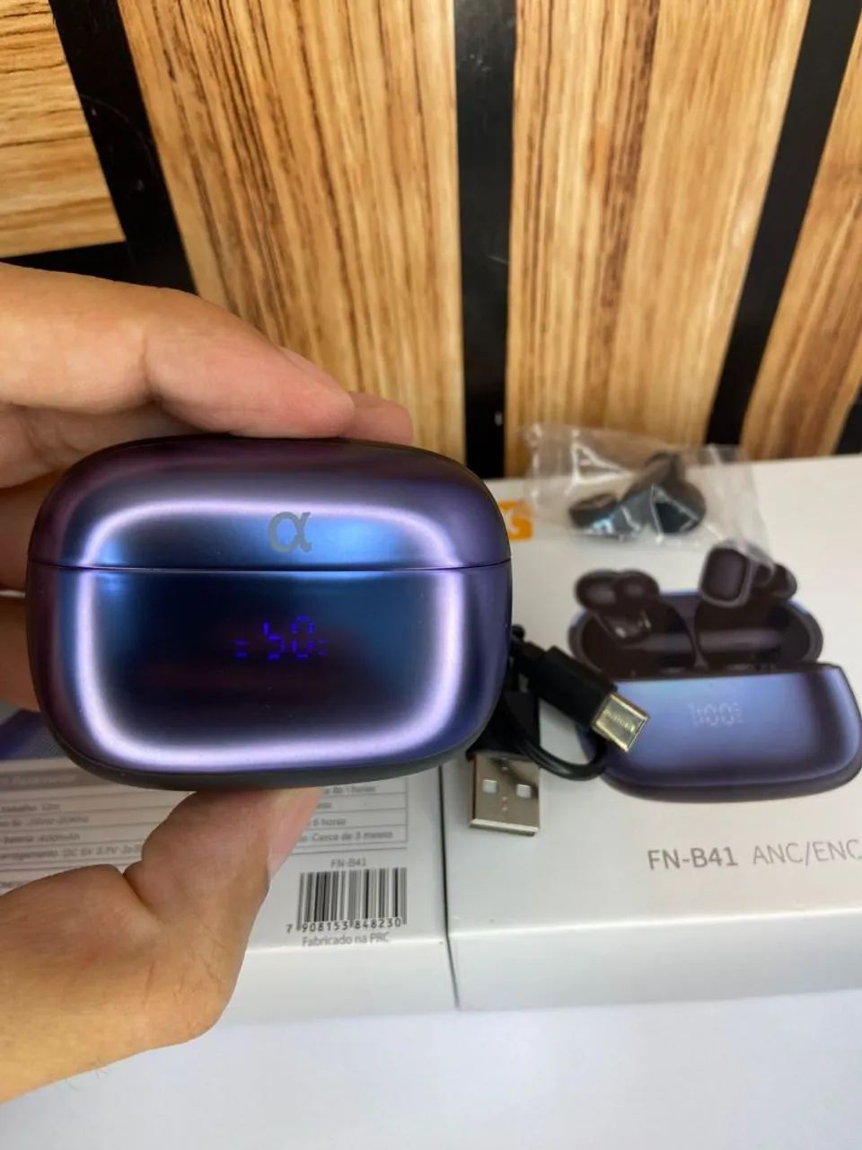 Fone de Ouvido Bluetooth FN-B41 Wireless ANC/ENC A?Gold Pro+ - Foto 4