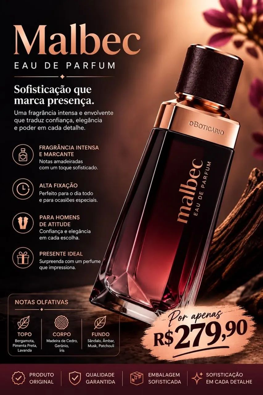 Malbec Eau De Parfum 90ml LANÇAMENTO!! - Foto 2