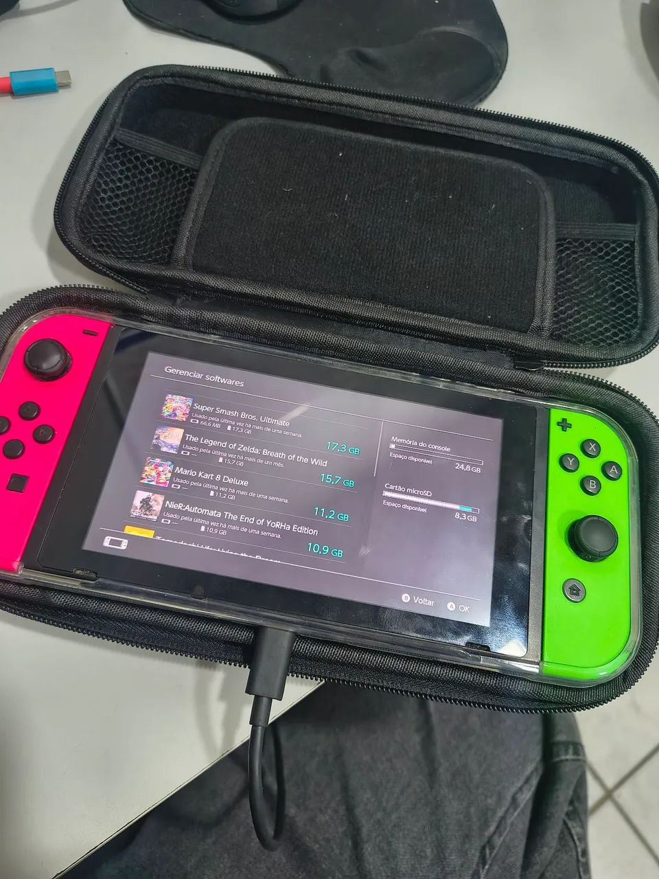 NINTENDO SWITCH V2 DESBLOQUEADO + ACESSÓRIOS  - Foto 2