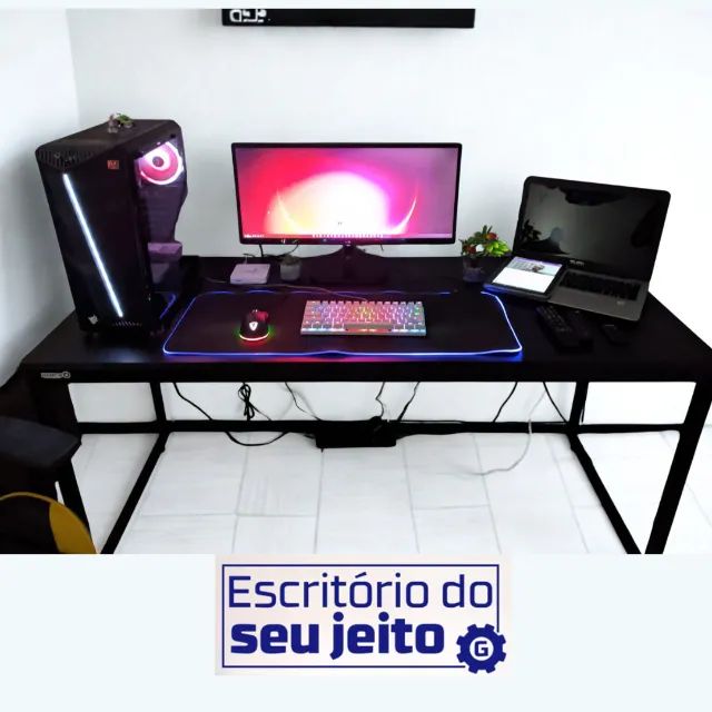 Escrivaninha Reforçada 1,5m NOVA Mesa Industrial Birô Multiuso Computador Notebook Estudo - Foto 3