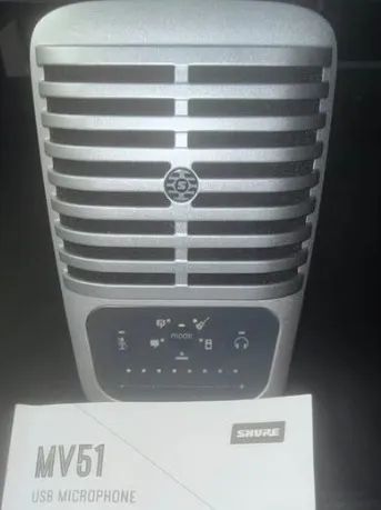 Microfone Shure MV51 Digital Large-Diaphragm Condenser, USB e Lightning, cinco modos DSP p