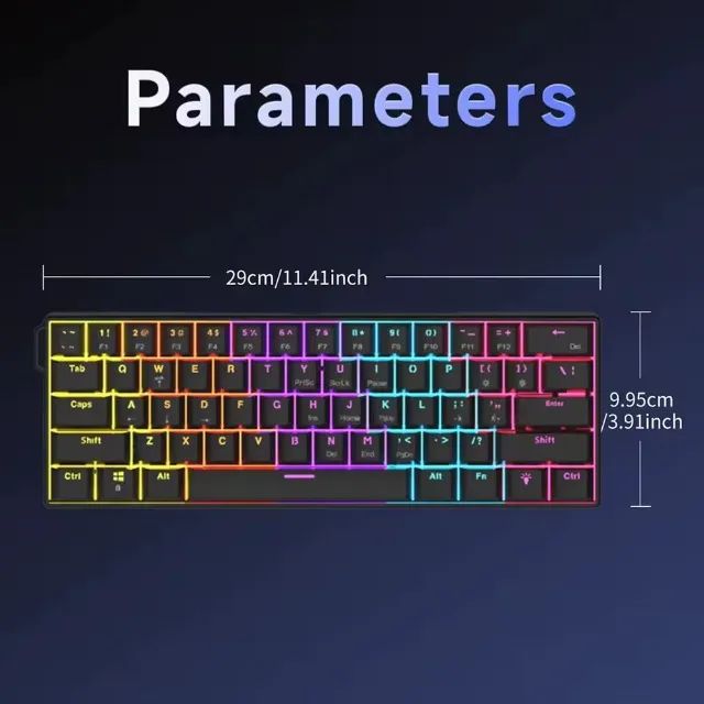 Teclado Mecânico AJAZZ NK61 Preto, Hot Swappable, Switch Red RGB