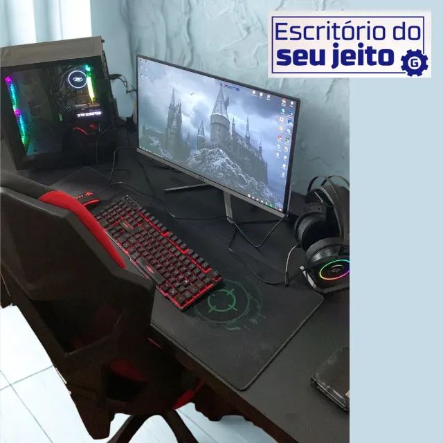 Escrivaninha Reforçada 1,5m NOVA Mesa Industrial Birô Multiuso Computador Notebook Estudo - Foto 5