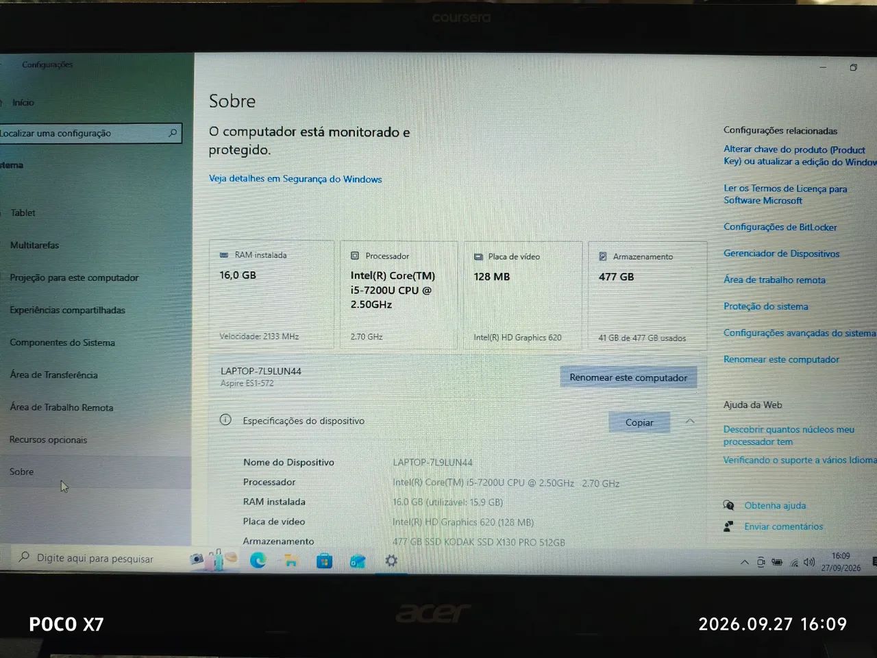 Notebook Acer 15 polegadas Aspire ES1 - 572 - Foto 2