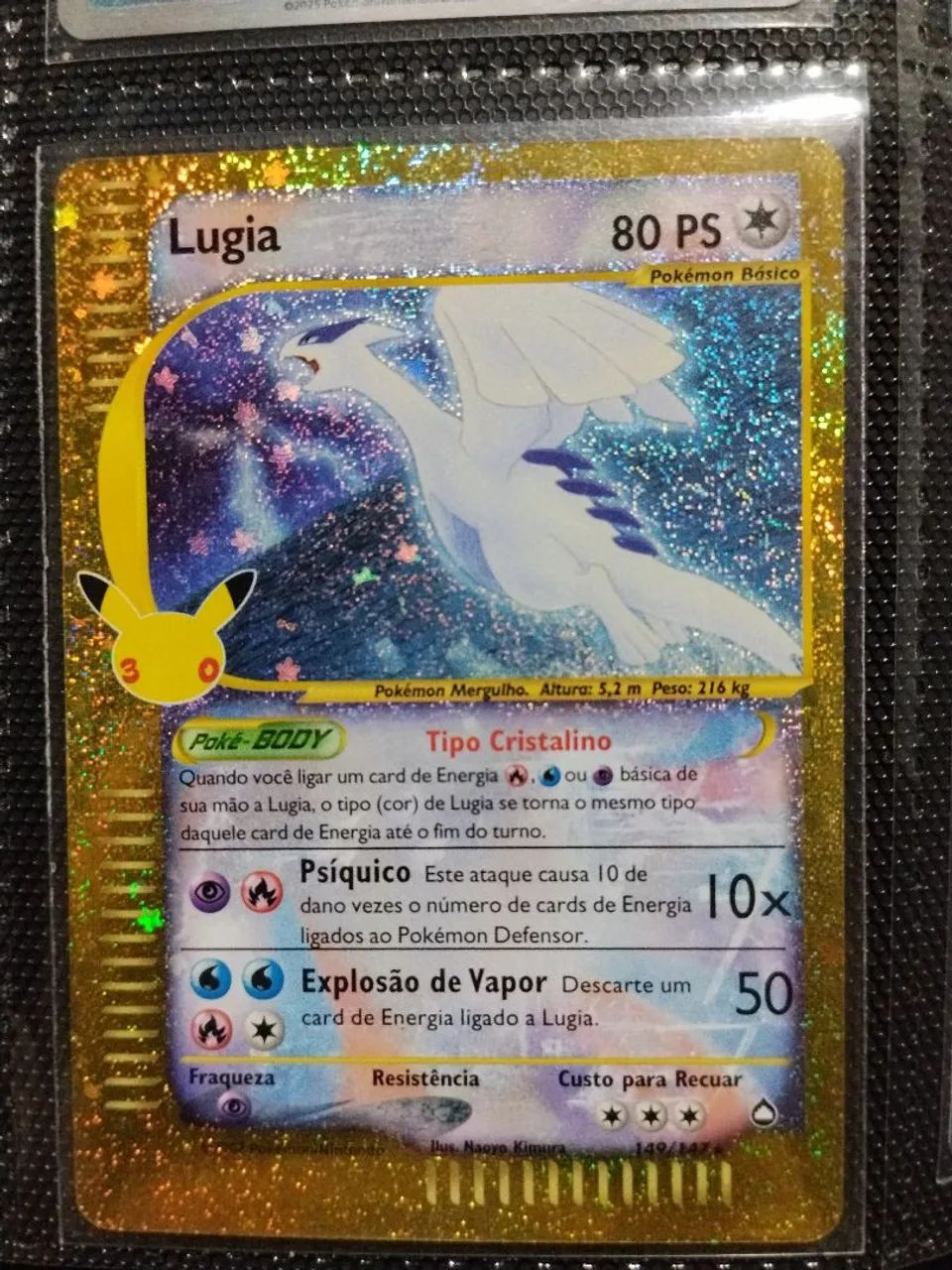 Lugia clássico 30Th aniversário pokémon tcg