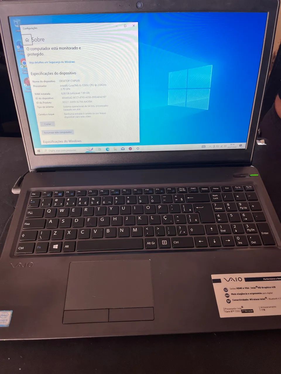 Notebook Sony i5 7a impecável 