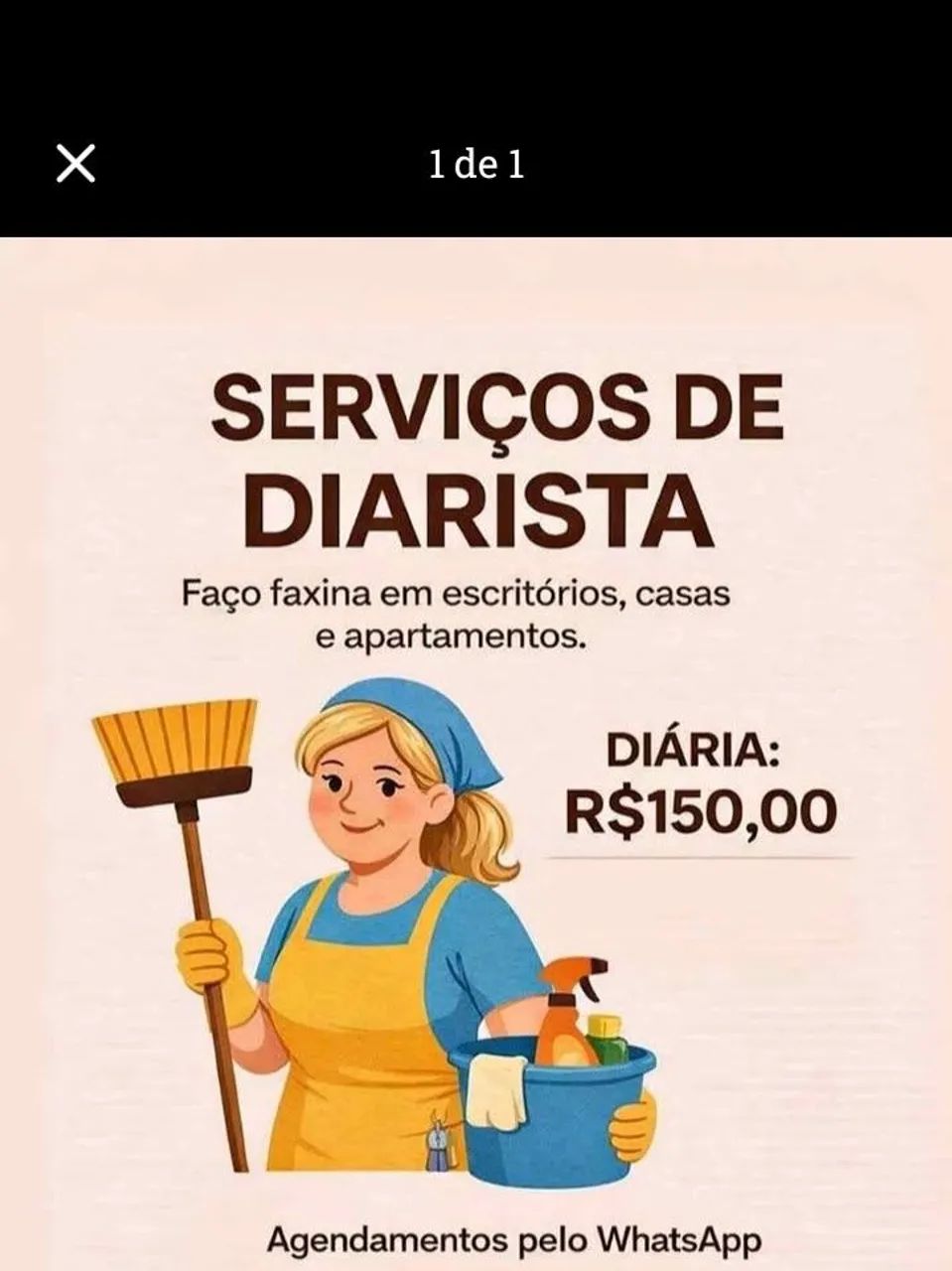 Trabalho com diárias.