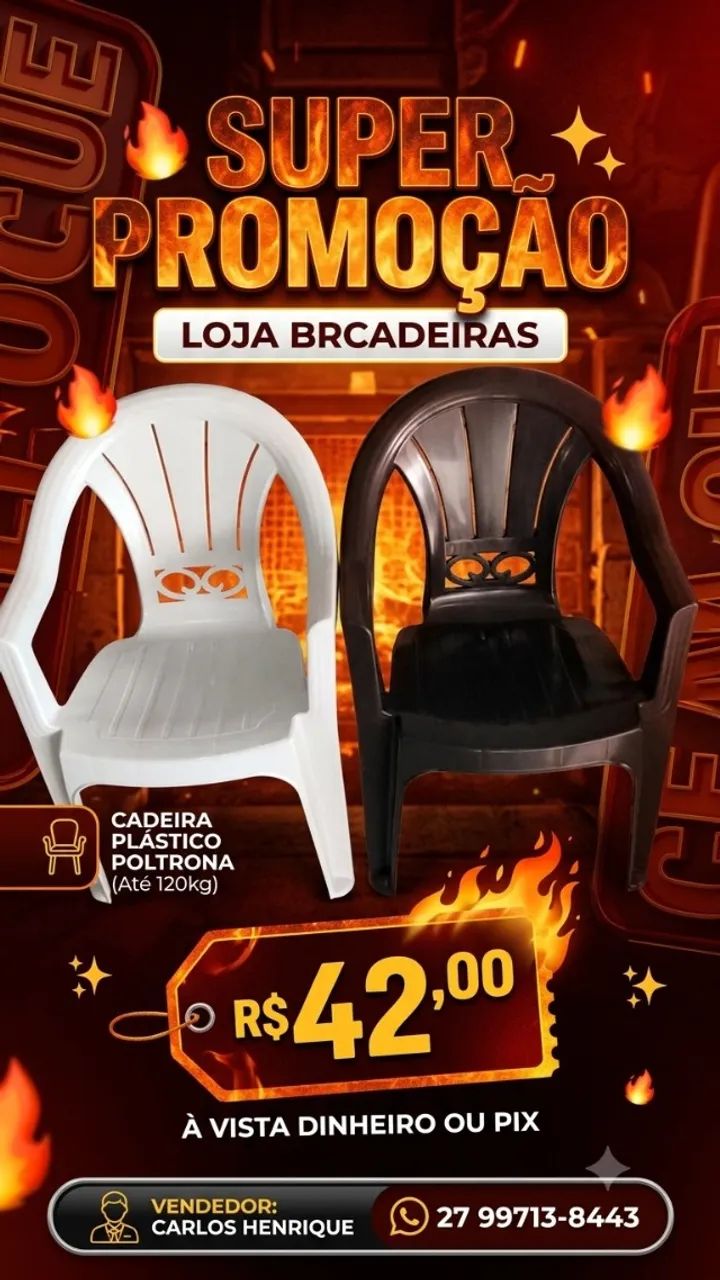 Cadeira Plástico Poltrona 
