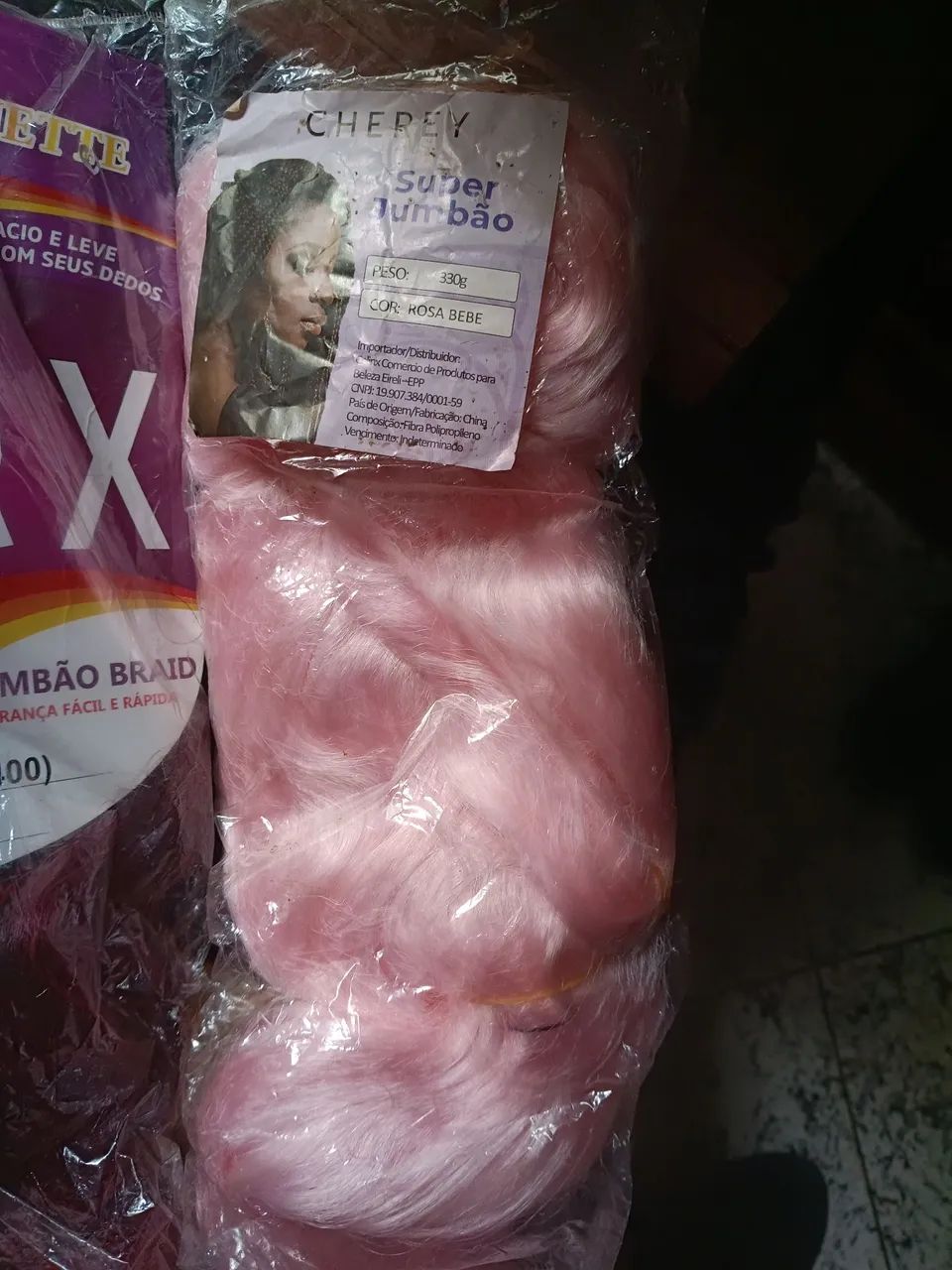 Super jumbão cherey 330gr rosa bebe
