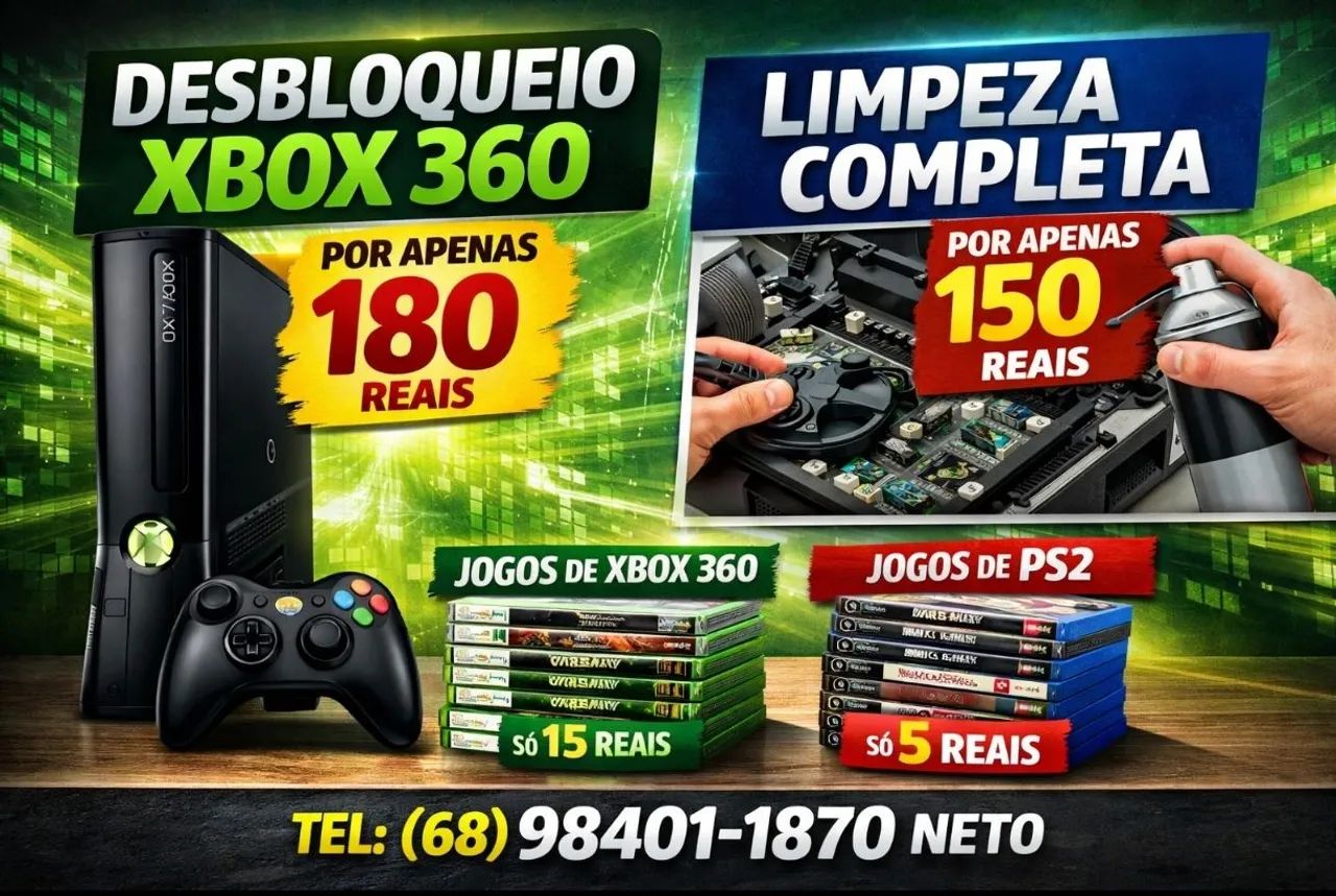 Serviço Xbox 360 e ps2