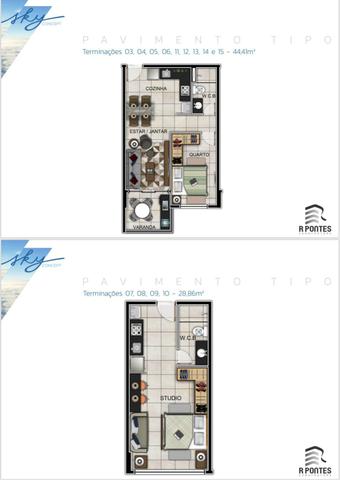 Sky - Apartamentos Studio, Quarto e Sala e 2/4 - Foto 3