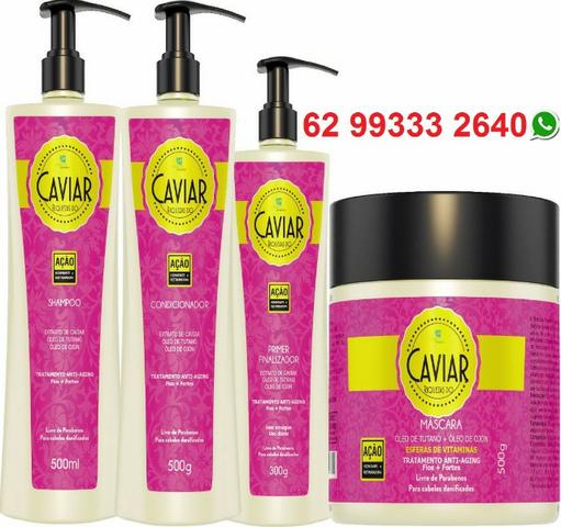 Kit Caviar shampoo condicionador mascara finalizador habito cosmeticos