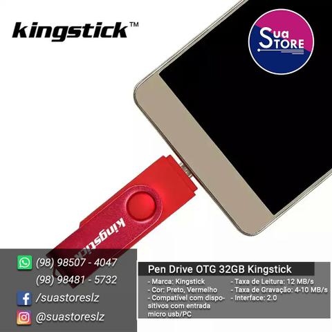 Pen Drive 32GB OTG Kingstick (Celular e PC) - Foto 3