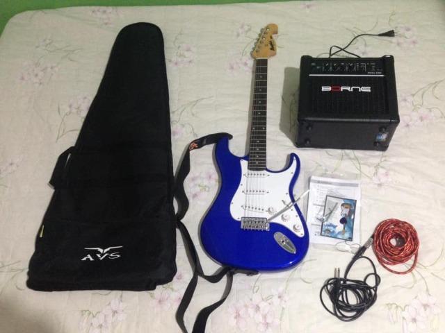 Kit De Guitarra Memphis Mg-32 Bl Amplificador E Acessórios