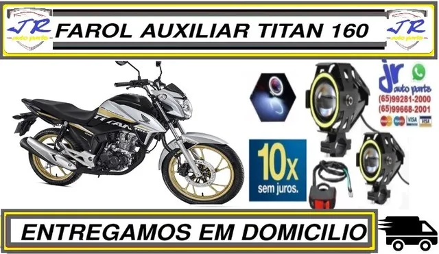 Par Farol de Milha Led Angel Eyes Titan 160 Ediçao Aniversario