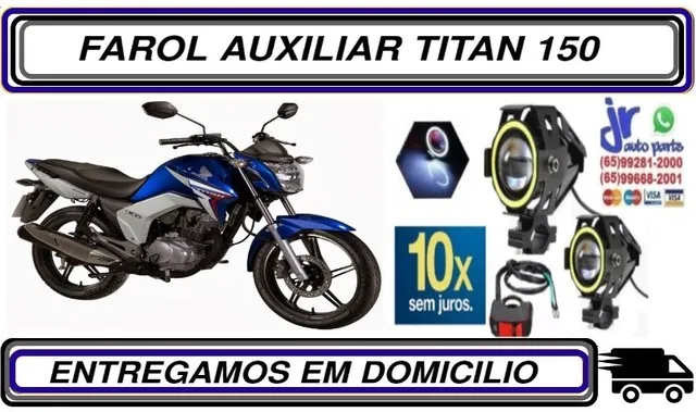 Par Farol de Milha Led Angel Eyes Titan 150 2014