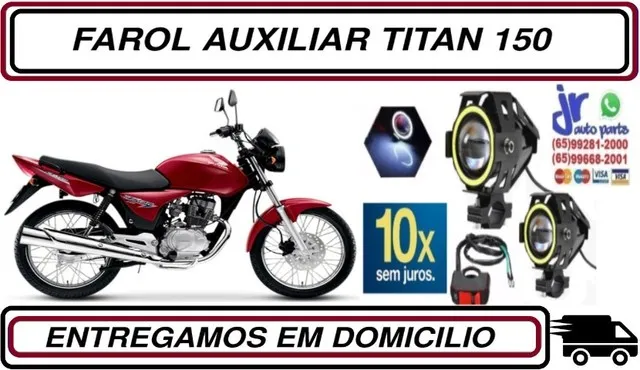 Par Farol de Milha Led Angel Eyes Titan 150 2008