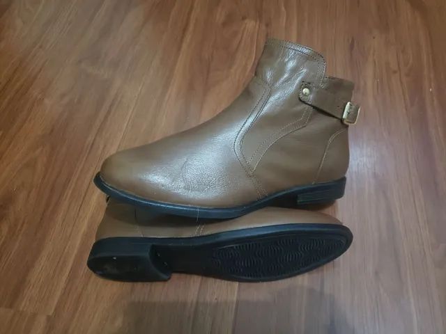 bota rosa do nilo 100% couro marrom de fivela - entrego 