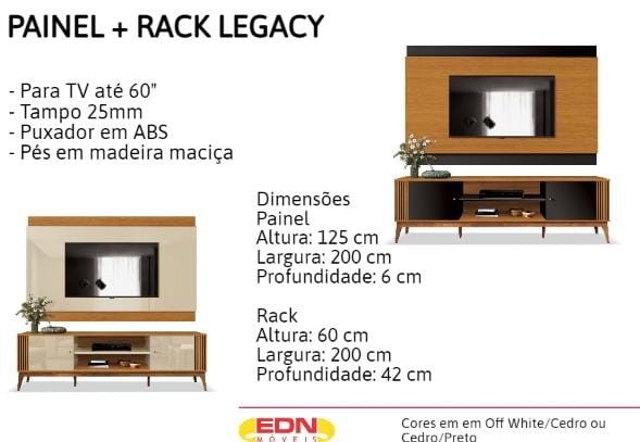 Legacy TV Panel + Rack, 65-inch compatible, 2-meter width, free shipping