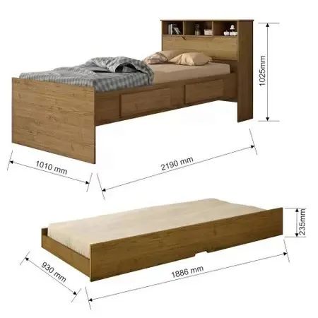 Cama Bibox Solteiro com Baú e Gavetas. Produto Novo Direto da Fábrica. - Foto 4